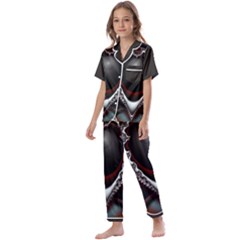 fractal eye Kids  Satin Short Sleeve Pajamas Set