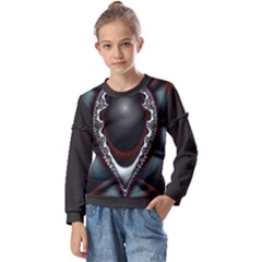 fractal eye Kids  Long Sleeve T-Shirt with Frill 