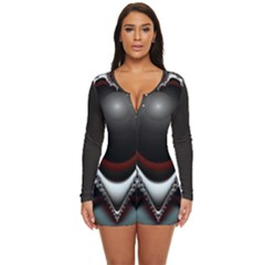 fractal eye Long Sleeve Boyleg Swimsuit