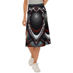 fractal eye Midi Panel Skirt