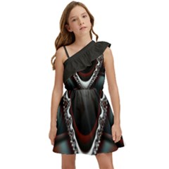 fractal eye Kids  One Shoulder Party Dress