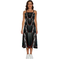 fractal eye Sleeveless Shoulder Straps Boho Dress