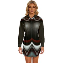 fractal eye Womens Long Sleeve Shirt Dress