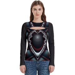 fractal eye Women s Cut Out Long Sleeve T-Shirt