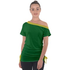 Off Shoulder Tie-up T-shirt