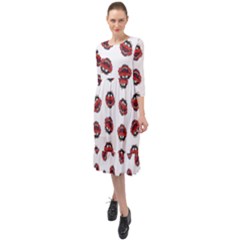 Muppets Animal Pattern Ruffle End Midi Chiffon Dress by Valentinaart