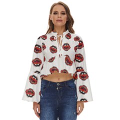 Muppets Animal Pattern Boho Long Bell Sleeve Top