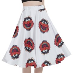 Muppets Animal Pattern A-line Full Circle Midi Skirt With Pocket