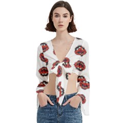 Muppets Animal Pattern Trumpet Sleeve Cropped Top