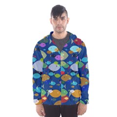 Illustrations Sea Fish Swimming Colors Men s Hooded Windbreaker