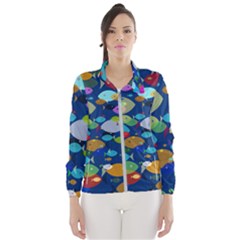 Illustrations Sea Fish Swimming Colors Women s Windbreaker