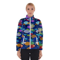 Illustrations Sea Fish Swimming Colors Women s Bomber Jacket