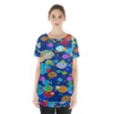 Illustrations Sea Fish Swimming Colors Skirt Hem Sports Top View1