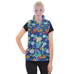 Illustrations Sea Fish Swimming Colors Women s Button Up Vest