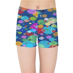 Illustrations Sea Fish Swimming Colors Kids  Sports Shorts by anzea