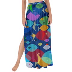 Illustrations Sea Fish Swimming Colors Maxi Chiffon Tie-up Sarong