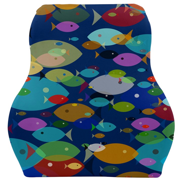 Illustrations Sea Fish Swimming Colors Car Seat Velour Cushion 