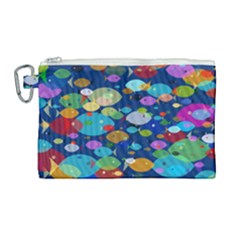 Illustrations Sea Fish Swimming Colors Canvas Cosmetic Bag (large) by anzea