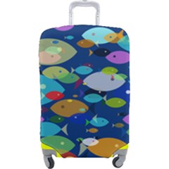 Illustrations Sea Fish Swimming Colors Luggage Cover (large) by anzea