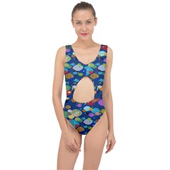 Illustrations Sea Fish Swimming Colors Center Cut Out Swimsuit by anzea