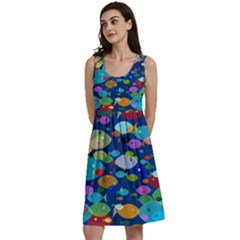 Illustrations Sea Fish Swimming Colors Classic Skater Dress by anzea