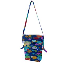 Illustrations Sea Fish Swimming Colors Folding Shoulder Bag