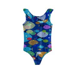 Illustrations Sea Fish Swimming Colors Kids  Frill Swimsuit