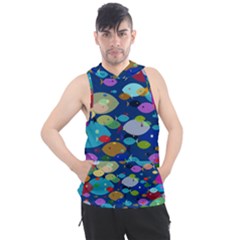 Illustrations Sea Fish Swimming Colors Men s Sleeveless Hoodie