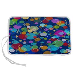 Illustrations Sea Fish Swimming Colors Pen Storage Case (l)