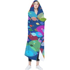 Illustrations Sea Fish Swimming Colors Wearable Blanket