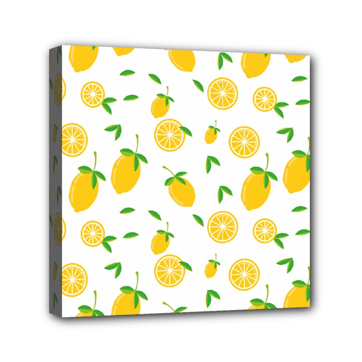 Illustrations Lemon Citrus Fruit Yellow Mini Canvas 6  x 6  (Stretched)