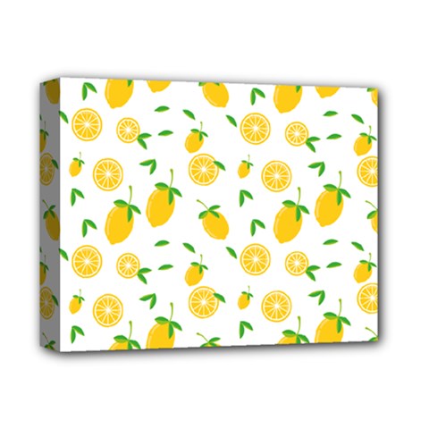 Illustrations Lemon Citrus Fruit Yellow Deluxe Canvas 14  X 11  (stretched) by anzea