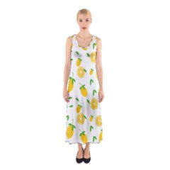 Illustrations Lemon Citrus Fruit Yellow Sleeveless Maxi Dress by anzea