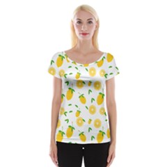 Illustrations Lemon Citrus Fruit Yellow Cap Sleeve Top by anzea