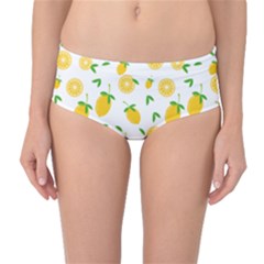 Illustrations Lemon Citrus Fruit Yellow Mid-waist Bikini Bottoms by anzea