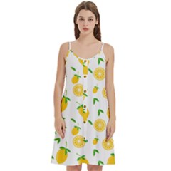 Illustrations Lemon Citrus Fruit Yellow Women s Spaghetti Strap Pullover Cami Dress