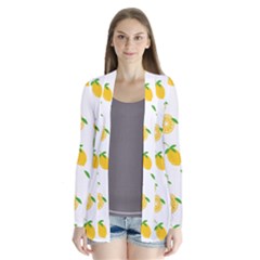 Illustrations Lemon Citrus Fruit Yellow Drape Collar Cardigan by anzea