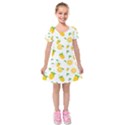 Illustrations Lemon Citrus Fruit Yellow Kids  Short Sleeve Velvet Dress View1