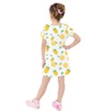 Illustrations Lemon Citrus Fruit Yellow Kids  Short Sleeve Velvet Dress View2