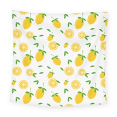 Illustrations Lemon Citrus Fruit Yellow Square Tapestry (large)