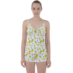 Illustrations Lemon Citrus Fruit Yellow Tie Front Two Piece Tankini by anzea