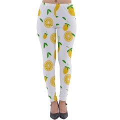 Illustrations Lemon Citrus Fruit Yellow Lightweight Velour Leggings