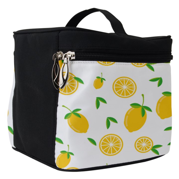 Illustrations Lemon Citrus Fruit Yellow Make Up Travel Bag (Small)