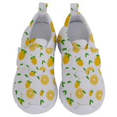 Illustrations Lemon Citrus Fruit Yellow Kids  Velcro No Lace Shoes