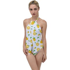 Illustrations Lemon Citrus Fruit Yellow Go With The Flow One Piece Swimsuit