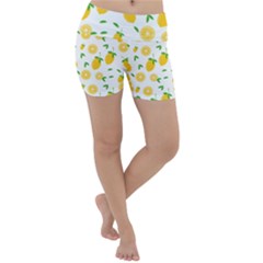 Illustrations Lemon Citrus Fruit Yellow Lightweight Velour Yoga Shorts