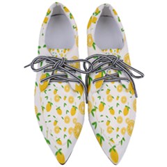 Illustrations Lemon Citrus Fruit Yellow Pointed Oxford Shoes by anzea