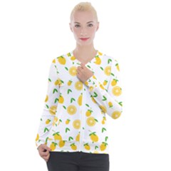 Illustrations Lemon Citrus Fruit Yellow Casual Zip Up Jacket