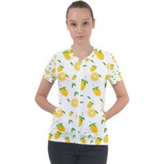 Illustrations Lemon Citrus Fruit Yellow Short Sleeve Zip Up Jacket by anzea