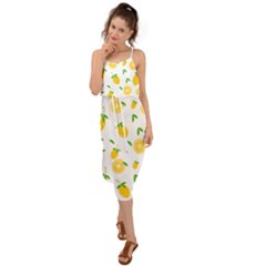 Illustrations Lemon Citrus Fruit Yellow Waist Tie Cover Up Chiffon Dress by anzea